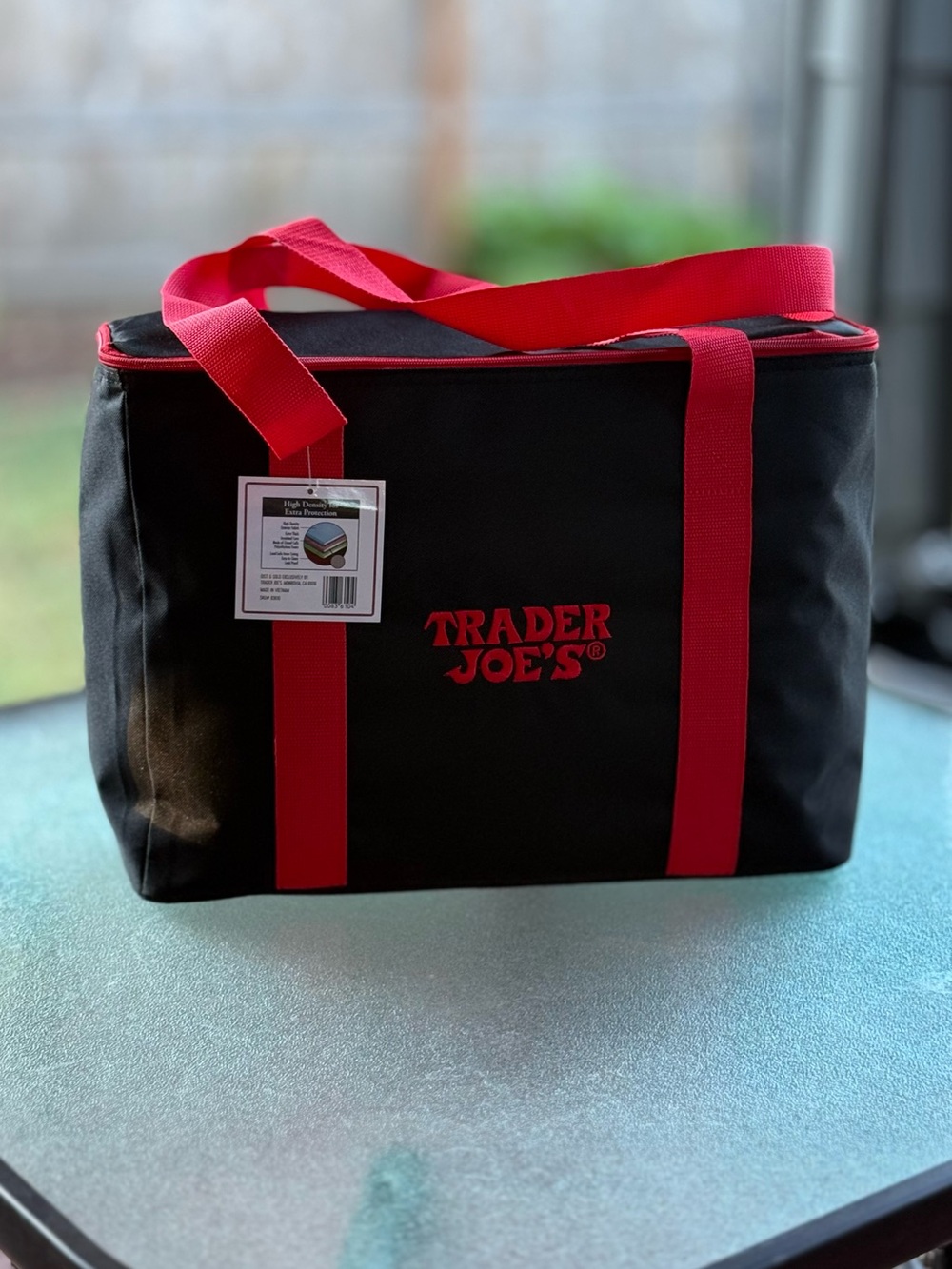 Trader Joe's Black and Red Insulated Tote